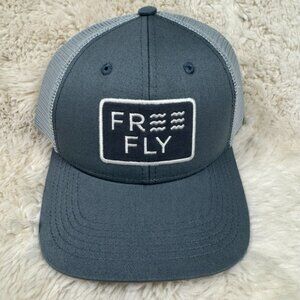 Free Fly Wave Trucker Snap Back Hat Baseball Cap Unisex Slate Blue OS NWT